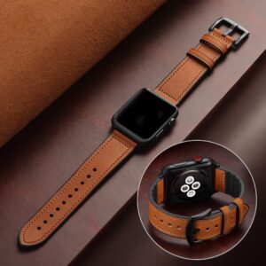 Strap for Apple watch band 44mm 42mm 45mm 49mm 41mm 40mm 38mm Leather+Silicone correa bracelet iWatch Serie 9 ultra 8 7 6 5 4 SE