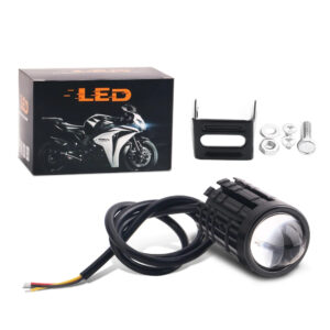 Motorcycle LED Headlight Mini Projector ATV Scooter Lens Driving Lamp Spotlights Dual Color Motorcycle Accessories Fog Light 12V