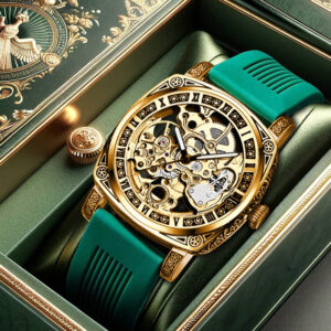 A High-end MEN’S Gold Carved Hollow Fashionable Retro Luminous Business and Leisure Fully Automatic Mechanical Watch