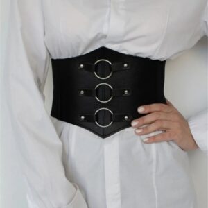 Medieval Corset Women Vintage Gothic Steampunk Corset Top Body Shaper Buckle Wide Waistband Bridal Waist Belt Gothic Accessories