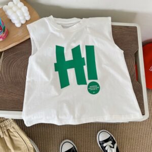 Summer Children Tank Top Cartoon Sleeveless Shirts Baby Kids Casual T-Shirt Girls Camisoles Boys Underwear Teenager Vest Clothes