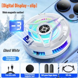 2024 NEW SL17 Mobile Phone Magnetic/ Back-Clip 2 In 1 Semiconductor Radiator with RGB Light for IOS Android PUBG LOL Game Cooler