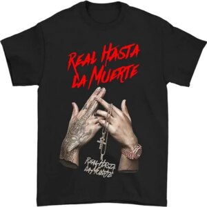 Fashion New Boys Boyfriend Highstreet Cool Anuel AA Real Hasta La Muerte Fashion Men’s t Shirts top Black Round neck