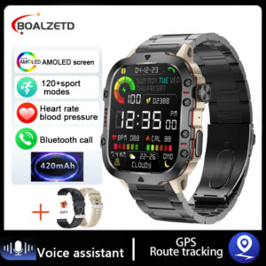 2024 New Smartwatch Men’s Rugged Military Bluetooth Call Sport Heart Rate 3ATM Waterproof Outdoor Smart Watches For Android IOS