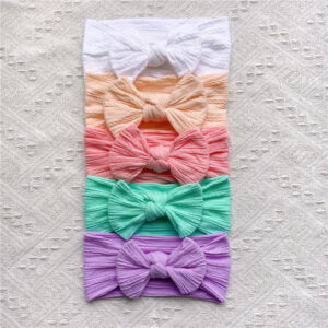 5Pcs/Set Baby Cute Headband Soft Elastic Bowknit Newborn Toddler Priccess Girls Hair Band Bows Accessories For 0-2Years