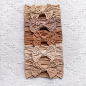 5Pcs/Set Baby Cute Headband Soft Elastic Bowknit Newborn Toddler Priccess Girls Hair Band Bows Accessories For 0-2Years
