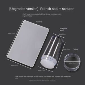 New Transparent Nail Art Silicone Printer with Scraper Nail Art Design French Manicure Stamper Nails Accessories Professional Nail Art Stamper Women