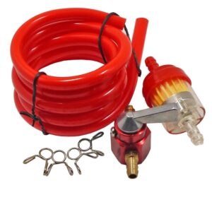 6MM ATV Mini Motocross Dirt Pit Bike Fuel Tank Switch Petcock Valve Gas Petrol Filter Hose Tube Pipe Inline Clamp Clips 70-160cc