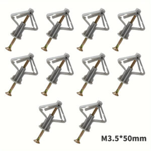 10/50 m3.5 Sets Hollow-Wall Anchors Drywall Anchor Kit With Screws Expansion Tube Pipe Self Drilling With Zinc Plated Screws