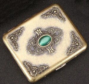 Vintage Relief jade Capacity 20pcs Cigarette Storage Case Pocket Metal Cigarettes Holder Vintage Relief Feather Men’s Gifts Boxs