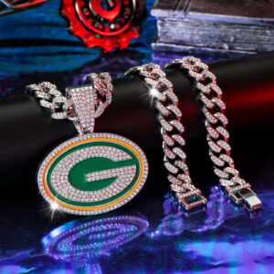 1 Packers Hip Hop Pendant Necklace With 20 “Cuban Chain – High Quality And Stylish Design
