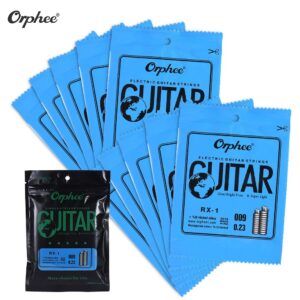 Orphee RX-1 Single String Replacement for Electric Guitar 1st E-String (.009) 10Pcs Nickel Alloy Super Light Tension Accessories