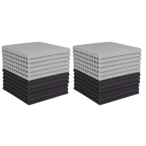 24 Pcs Acoustic Foam Board,Studio Wedge Tile,Acoustic Foam Soundproof Pyramid Studio Treatment Wall Panel 2.5X30X30cm