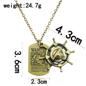 Anime One Piece Necklace Luffy Ace Pirate Skull Hat Pendant Bead Chain Choker Man Cartoon Necklaces Charm Gift Jewelry