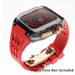 Modification Kit for Apple Watch Ultra 2 1 49mm Case Fluoro Rubber Watch Band 45mm for IWatch Series 9 8 7 6 5 4 SE 44mm Strap