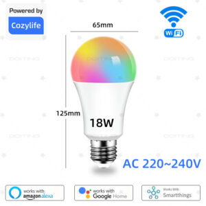 WiFi E27 Smart Dimmable Bulb RGBCW Colorful 220V 15W 20W LED Light App Adjust Dimmable Support Alexa Google Home Voice Control