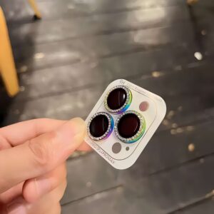 2-3Pc Fashion Pretty Shine Diamond Camera Lens Protector Case For iPhone 12 15 14 Pro Max Glitter Lens Glass Camera Cover Girl