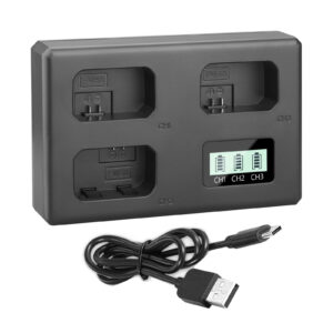 NP-FW50 NPFW50 Battery Charger 3 Slot Charger for Sony Alpha ZV-E10 A6400 A6500 A6300 A6000 A7 A7R A7RII A7II A7SII A7S A7RII