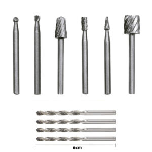 11PCS HSS Rotary Drill Bits Multi Tool Burr Routing Router Mill Cutter Attachment Compatible High Speed Steel Bits for Dremel
