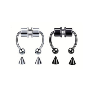1/2/3/4/5Pcs 16G Magnetic Septum Nose Ring, Fake Septum Piercing Fake Nose Ring, Non Pierced Clip On Nose Septum Ring