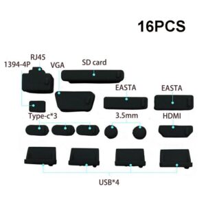 1set/16pcs Silicone Notebook Anti Dust Plug Cover Stopper Type C Laptop Dustproof USB Port HDMI RJ45 Interface waterproof cover