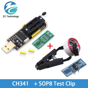Original CH341A 24 25 Series EEPROM Flash BIOS USB Programmer Module + SOIC8 SOP8 Test Clip For EEPROM 93CXX / 25CXX / 24CXX