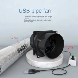 Simple Small USB Extractor Hood Installation-free Kitchen Ventilation Exhaust Fan Household Adjustable Speed Ducts Exhaust Fans