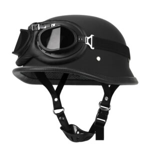 Motorcycle Half Helmet Vintage German Style Pilot Motobike Helmets Open Face Retro Motocross Helmet Motorcycle Accessories Dot