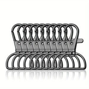10pcs Swivel Clasp Lanyard Snap Hooks Keychain Clip Hook Metal Lobster Claw Clasps for Lanyard Key Rings Crafting Purse