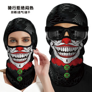3D Funny Mask Motorcycle Face Cover Ski Mask Joker Skull Balaclava Headgear Outdoor Hiking Camping Neck Gaiter Bandana Scarf Men
