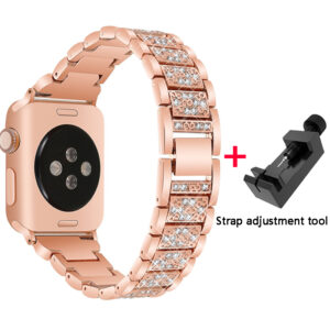 Diamond Case+With Strap For Apple Watch Ultra 2 49mm Band 45mm 41mm 42mm 38mm Stainless Steel Bracelet iWatch SE 6 7 8 9 40 44mm