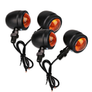 4PCS Retro Motorcycle Turn Signals Motorcycle Accessories Universal 12V Single Wire Turn Signals Lights For Cafe Racer Harley
