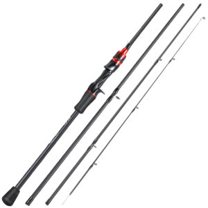 Sougayilang Casting Spinning Fishing Rod 2.1m UltraLight Carbon Fiber Rod Pole 4 Section with EVA Handle Baitcasting Fishing Rod