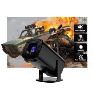 HY300 Upgraded P30 Projector 4K 1080P Android 11 Mini Smart Portable Projector WiFi6 Compatible with USB HDMI Compatible with Ho
