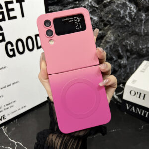 Luxury Case For Magsafe Magnetic Wireless Charge Soft TPU Case For Samsung Galaxy Z Flip 3 4 5 Ultra Thin Matte Shockproof Cover