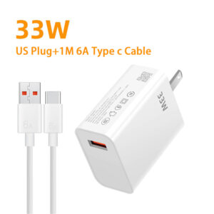 USB Fast Charger 33W Quick Charge EU/US Plug Phone Charger Adapter For Xiaomi Redmi K50 K30 K40 iPhone Samsung Fast Wall Charger