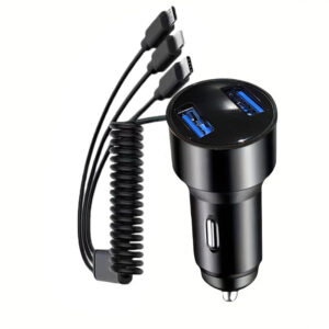 Universal Car Charger With Real-time digital display One Tow Three Power line Fast Charging Multi-function Car Charging Suitable
