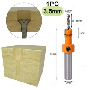 STONEGO 1PC/5PCS 8mm Shank HSS Woodworking Countersink Router Bit Screw Extractor Demolition for Wood Milling Cutter