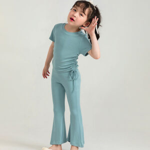 Girls Clothes Sets Summer Outfit Toddler Short Sleeve T-Shirt Tops+Pants Kit Cute Children Pants Casual Clothes Suits For 3-9T
