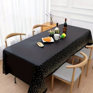 137x274cm Rectangle Disposable Bronzing Gold Dot Waterproof Party Tablecloth for Birthday Restaurant Wedding Decoration