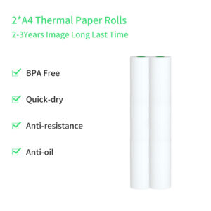 PeriPage A4 Paper Printer Direct Thermal Transfer Wirless Mobile Photo Printer USB BT Connection Support 2”/3”/4” Paper Width