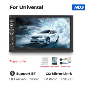 1 Din Universal 7 Inch Navigation Multimedia Player Built-in Carplay Android Auto BT Mirror Lin-k Car Touch Screen Radio