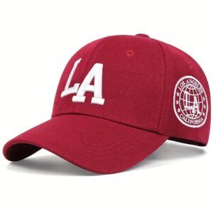 Unisex La Letter Embroidery Baseball Caps Spring and Autumn Outdoor Adjustable Casual Hats Sunscreen Hat