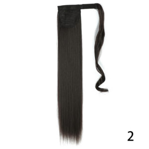 32inches Synthetic Ponytail Hair Extension Clip in Fake Wig Hairpiece Blonde Wrap Around Pigtail Long Smooth Overhead Pony Tail