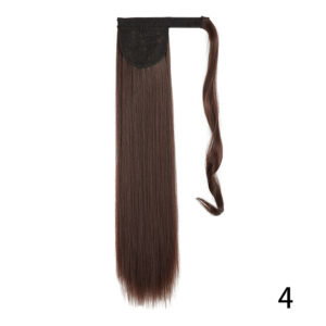 32inches Synthetic Ponytail Hair Extension Clip in Fake Wig Hairpiece Blonde Wrap Around Pigtail Long Smooth Overhead Pony Tail