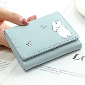 2024 Women Short Cute Small Wallet with Hasp ID Bank Card Holder for Student Girl Bag Coin Purse Ladies Wallets Cartoon Bag Pink