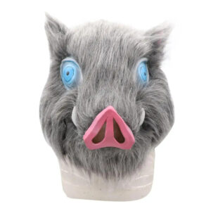 Inosuke Hashibira Mask Helmet Demon Slayer Kimetsu No Yaiba Cosplay Hood Hair Pig Mask Headwear Halloween Carnival Costume Prop
