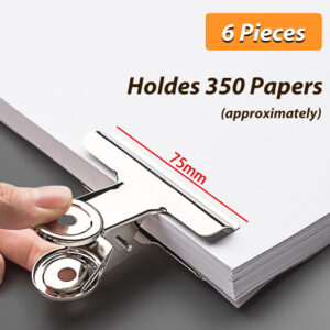 Stainless Steel Multi-functional Metal Clamp Paper Clips Strong Binder School Office Household Stationery Supplies