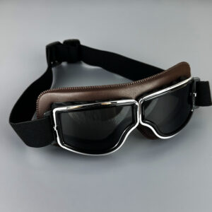 Retro Leather Motorcycle Goggles Vintage Pilot Glasses Windproof Universal Outdoor Bicycle Cycling Ski Goggles For Harley Helmet