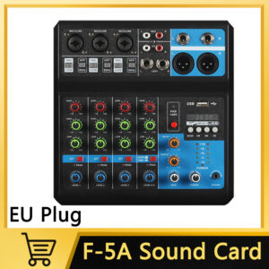 HD A4 A5 Sound Card Mixing Console Mixer Professional Audio 4 5 Channel Sound Mixer For Live Streaming DJ Audio Equipment